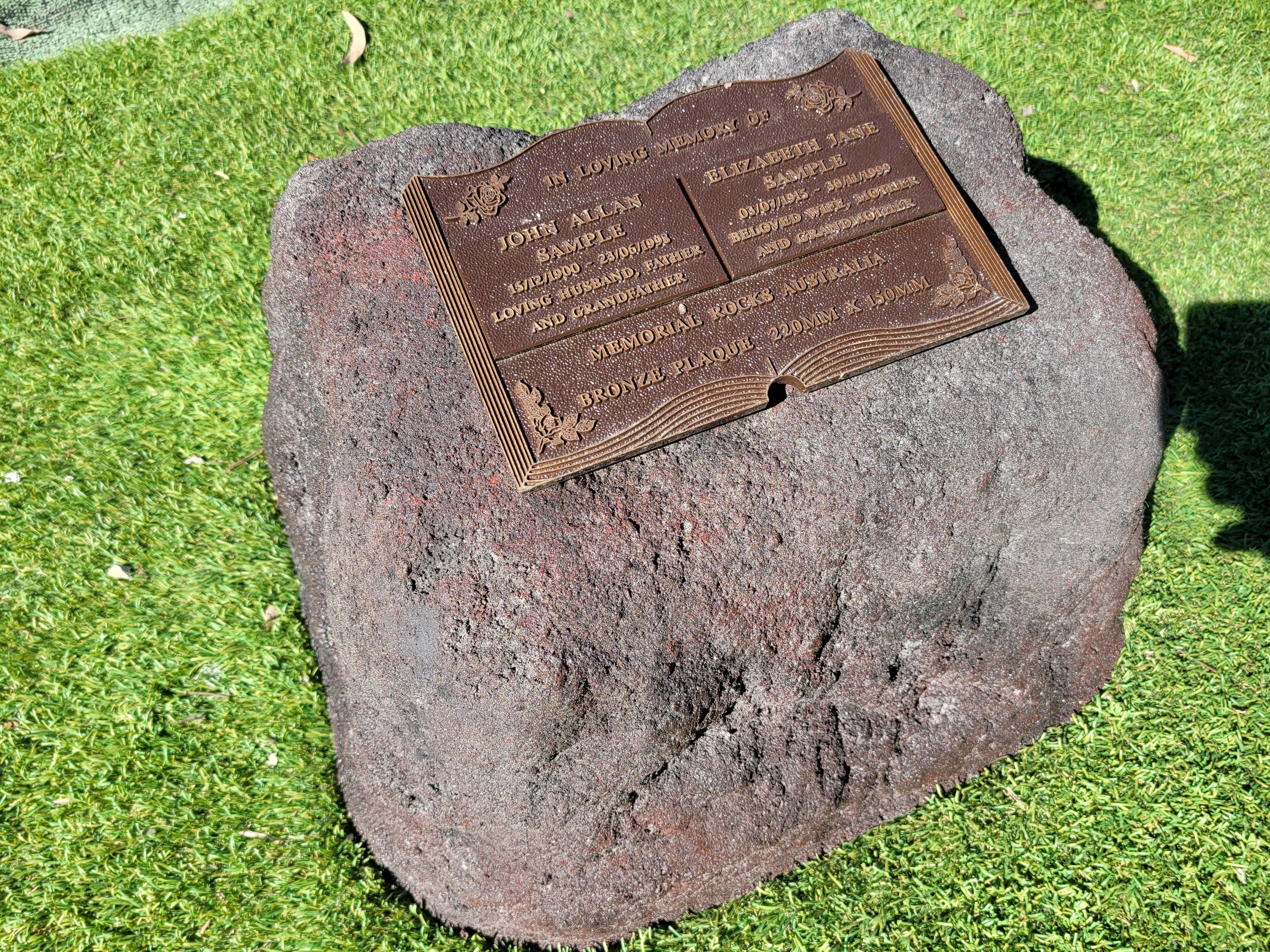 Memorial Rock Urn 1872 Large Double Charcoal/ Black
